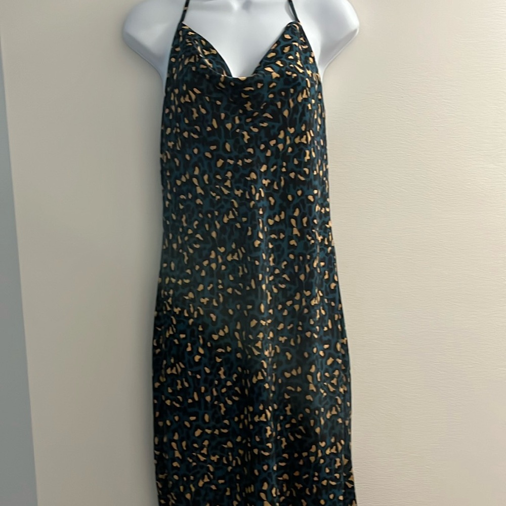 BCBG new maxi in teal animal print